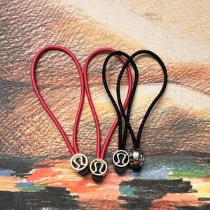 Lululemon Hair dark pink and black zipper pull or Ties Set